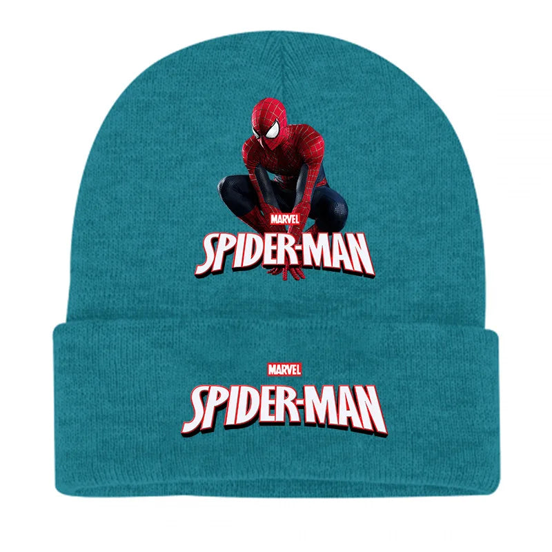 Disney Marvel Spiderman Spider Knitted Hat Cosplay Men's and Women's Warm Knitted Hat Youth Student Hat Winter