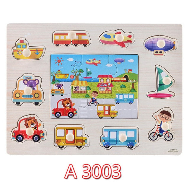 30cm Wooden Toys Jigsaw Puzzle Hand Grab For Kid Early Educational Toys Baby Toy