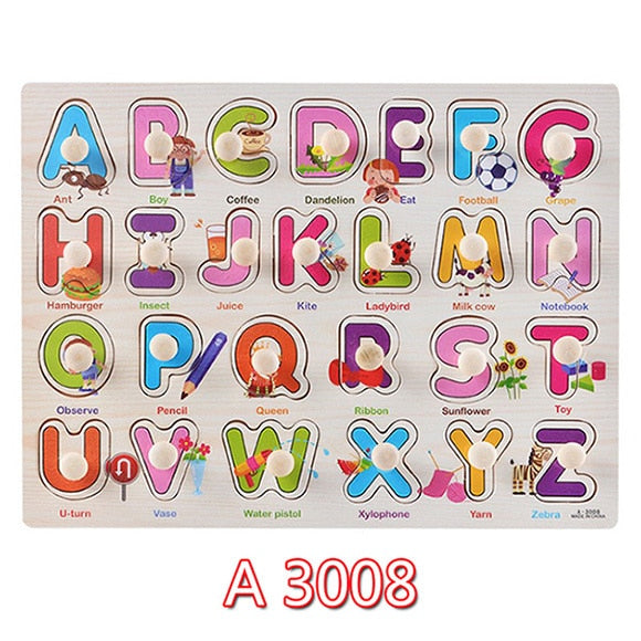 30cm Wooden Toys Jigsaw Puzzle Hand Grab For Kid Early Educational Toys Baby Toy