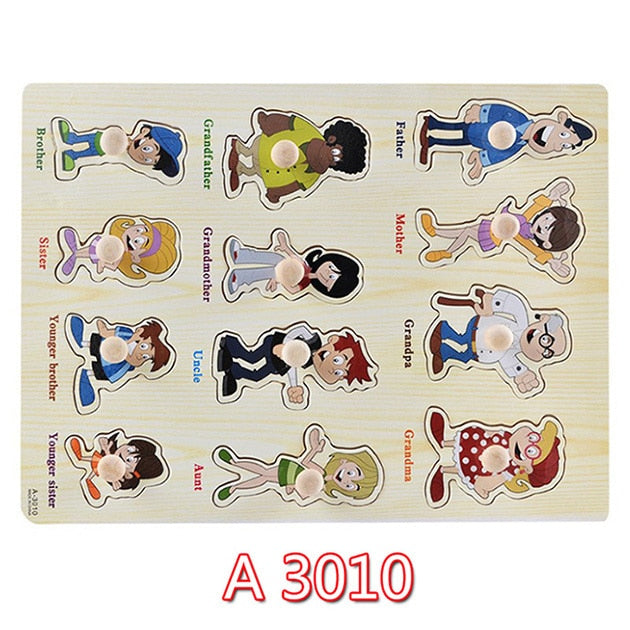 30cm Wooden Toys Jigsaw Puzzle Hand Grab For Kid Early Educational Toys Baby Toy