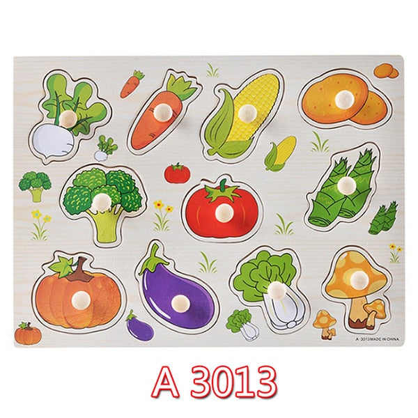 30cm Wooden Toys Jigsaw Puzzle Hand Grab For Kid Early Educational Toys Baby Toy
