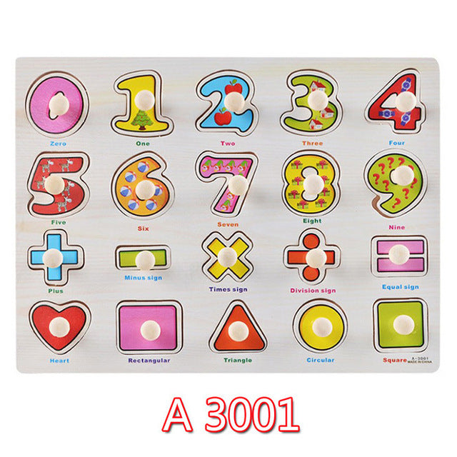 30cm Wooden Toys Jigsaw Puzzle Hand Grab For Kid Early Educational Toys Baby Toy