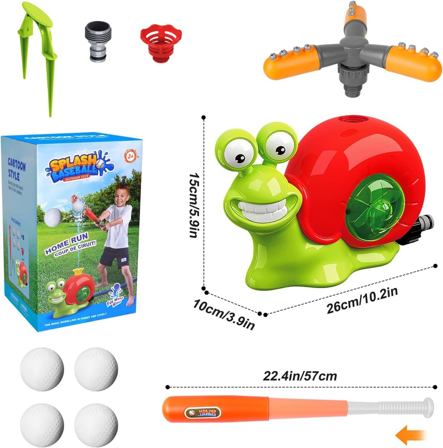 Snail Water Sprinkler Water Sprinkler Baseball Toy