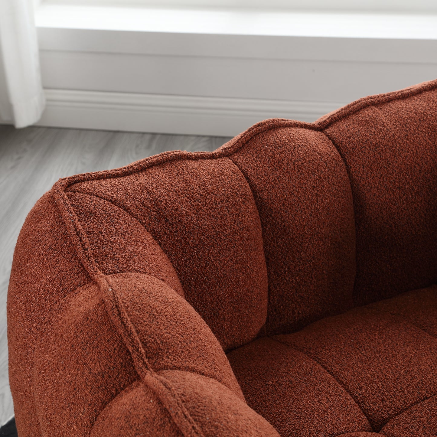 Soft Bean Bag Chair with High Resilient Foam(Chips)for living room and bedroom Comfortable Square Lazy Sofa with Footstool