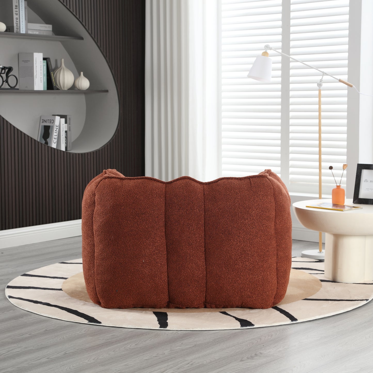 Soft Bean Bag Chair with High Resilient Foam(Chips)for living room and bedroom Comfortable Square Lazy Sofa with Footstool