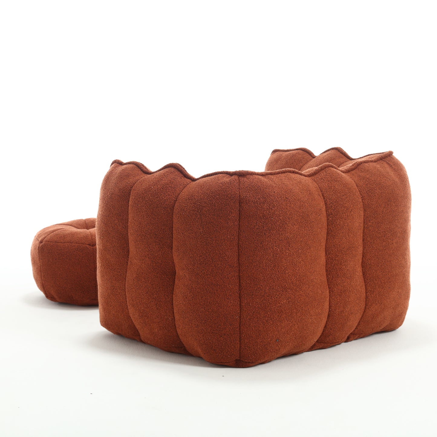 Soft Bean Bag Chair with High Resilient Foam(Chips)for living room and bedroom Comfortable Square Lazy Sofa with Footstool