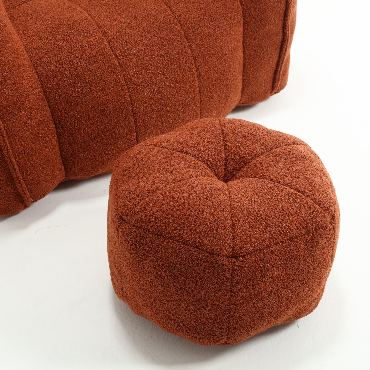 Soft Bean Bag Chair with High Resilient Foam(Chips)for living room and bedroom Comfortable Square Lazy Sofa with Footstool