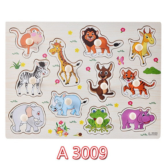 30cm Wooden Toys Jigsaw Puzzle Hand Grab For Kid Early Educational Toys Baby Toy