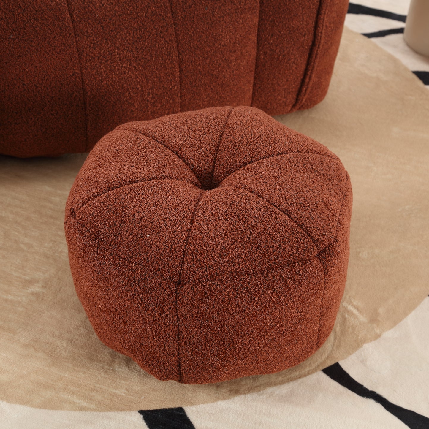 Soft Bean Bag Chair with High Resilient Foam(Chips)for living room and bedroom Comfortable Square Lazy Sofa with Footstool