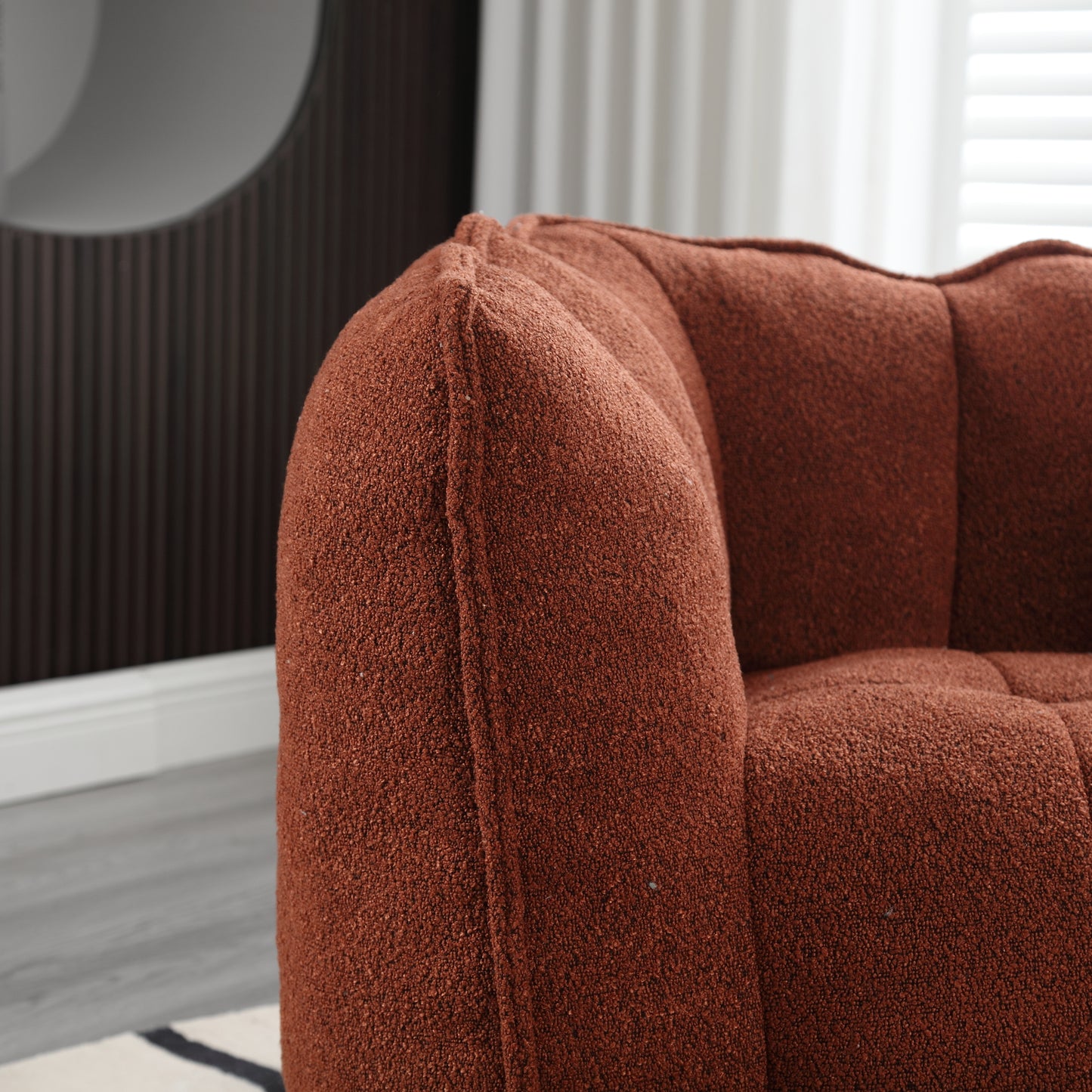 Soft Bean Bag Chair with High Resilient Foam(Chips)for living room and bedroom Comfortable Square Lazy Sofa with Footstool