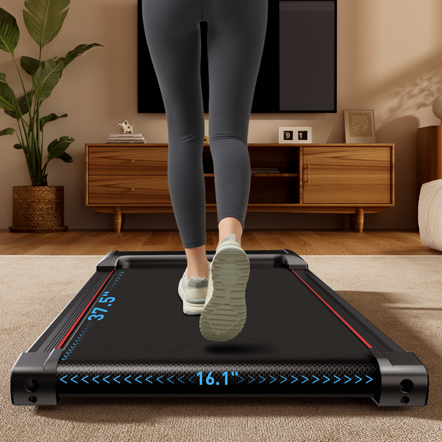 2-in-1 Walking Pad, Under 2.5 HP Ultra Quiet Brushless Motor, 265 LBS Capacity, for Home Exercise Workout