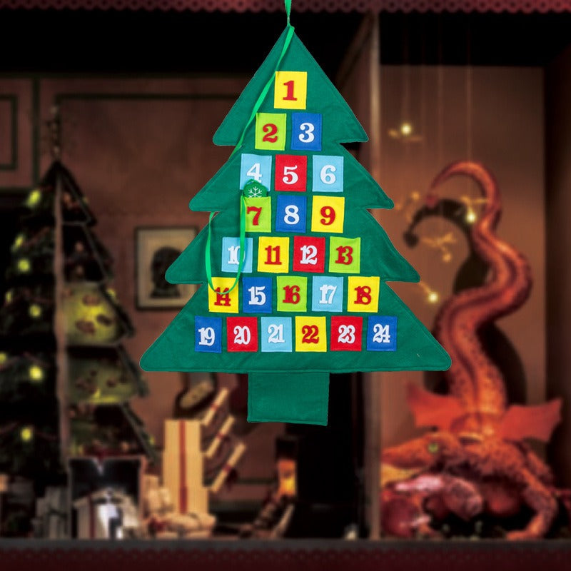 Christmas Countdown Calendar Christmas Decorative Supplies Non woven Christmas Tree Felt Calendar
