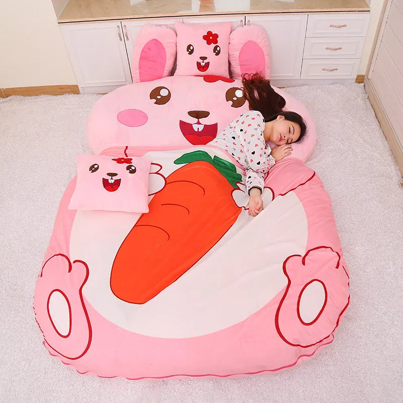Cartoon Animals Tatami Sofa Bed Double And Kids Bean Bag Home Living Room And Bedroom Bean Bag Bed Warm Sleeping Bag Mattress