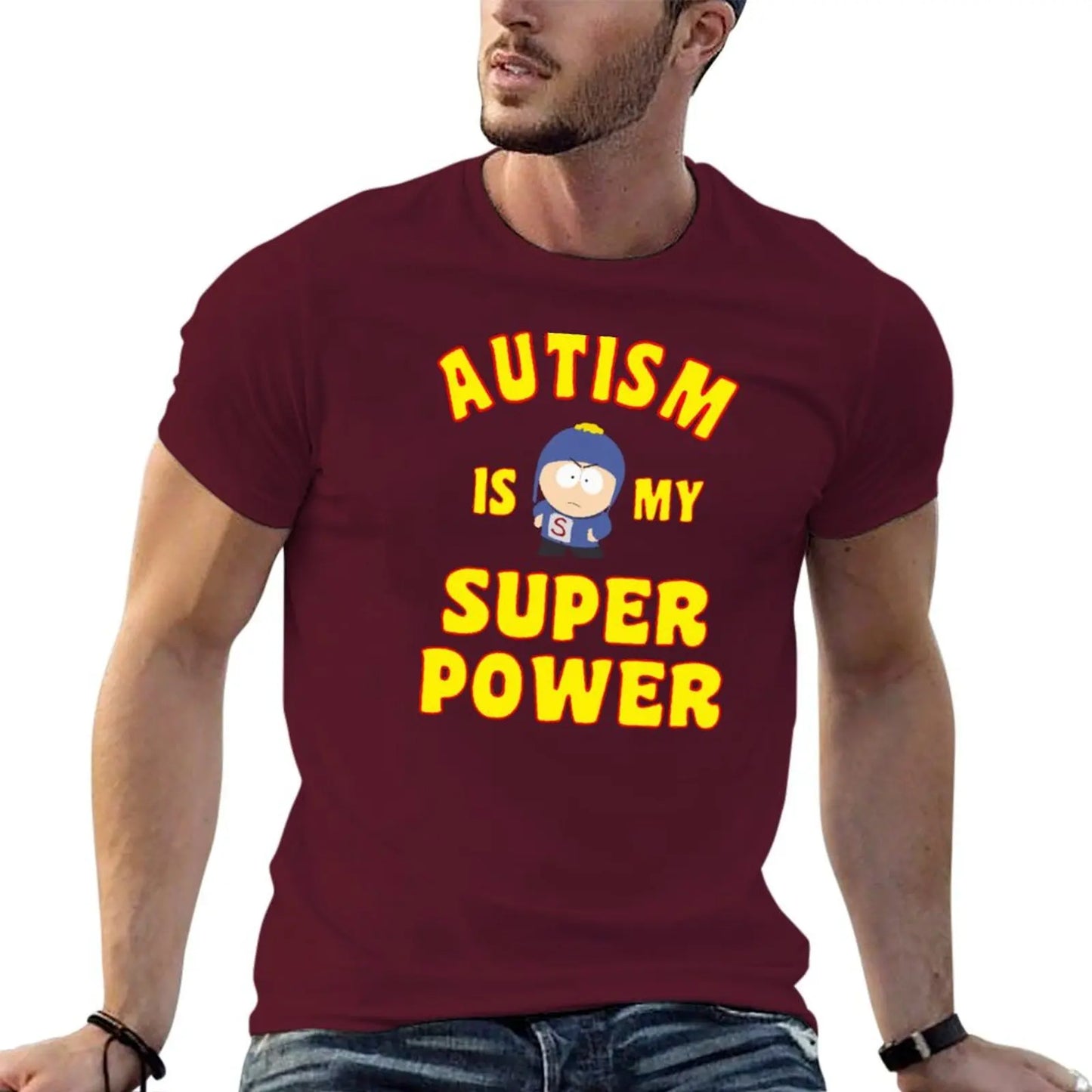 AUTISM IS MY SUPER POWER T-shirt customs plain anime mens plain t shirts