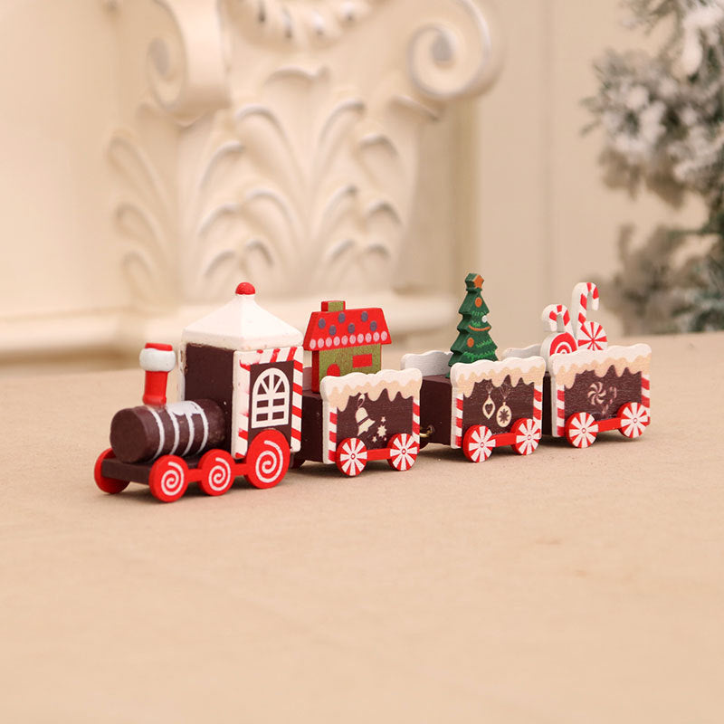 Christmas decorations wooden trains children's kindergartens holiday gifts Christmas ornaments gifts