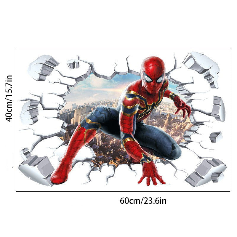 3D Transcendent Wall Spider Man Wall Stickers Living Room Decoration Background Wall Stickers Removable