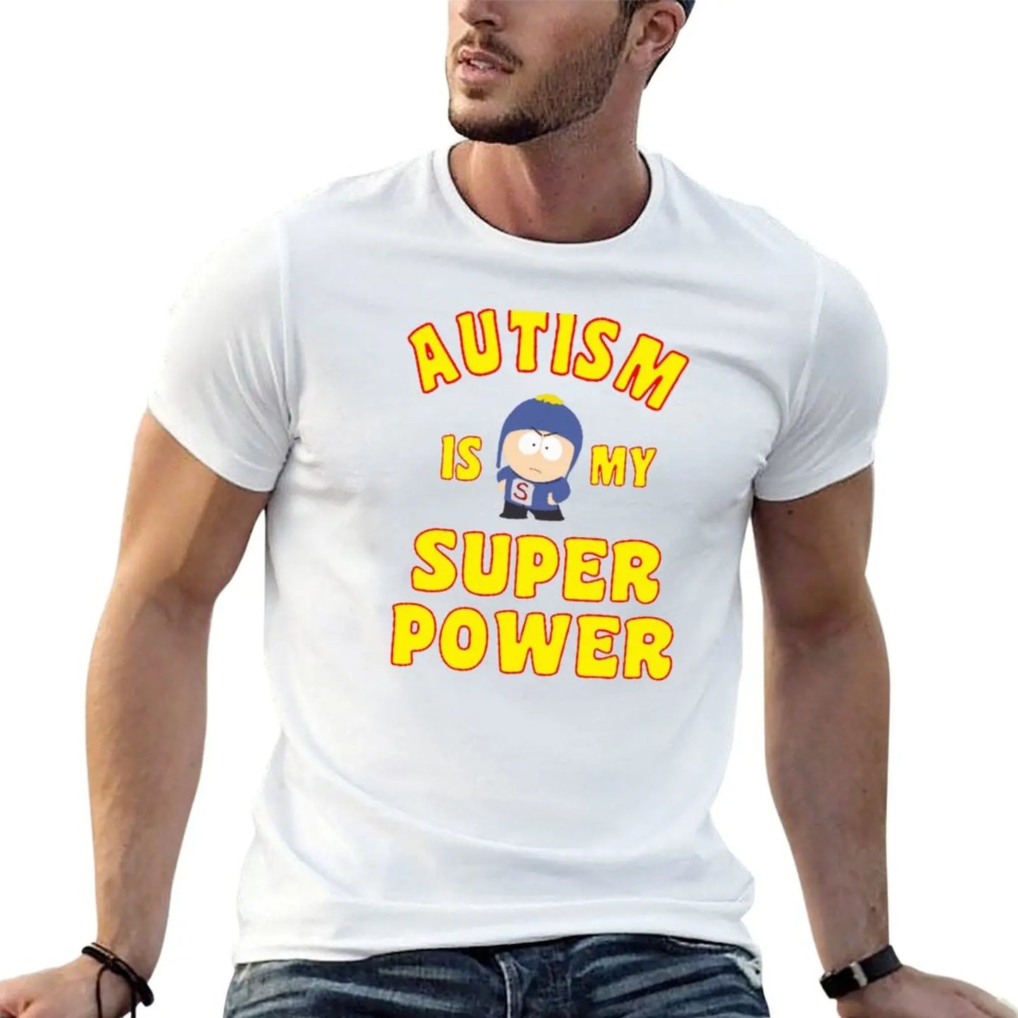 AUTISM IS MY SUPER POWER T-shirt customs plain anime mens plain t shirts