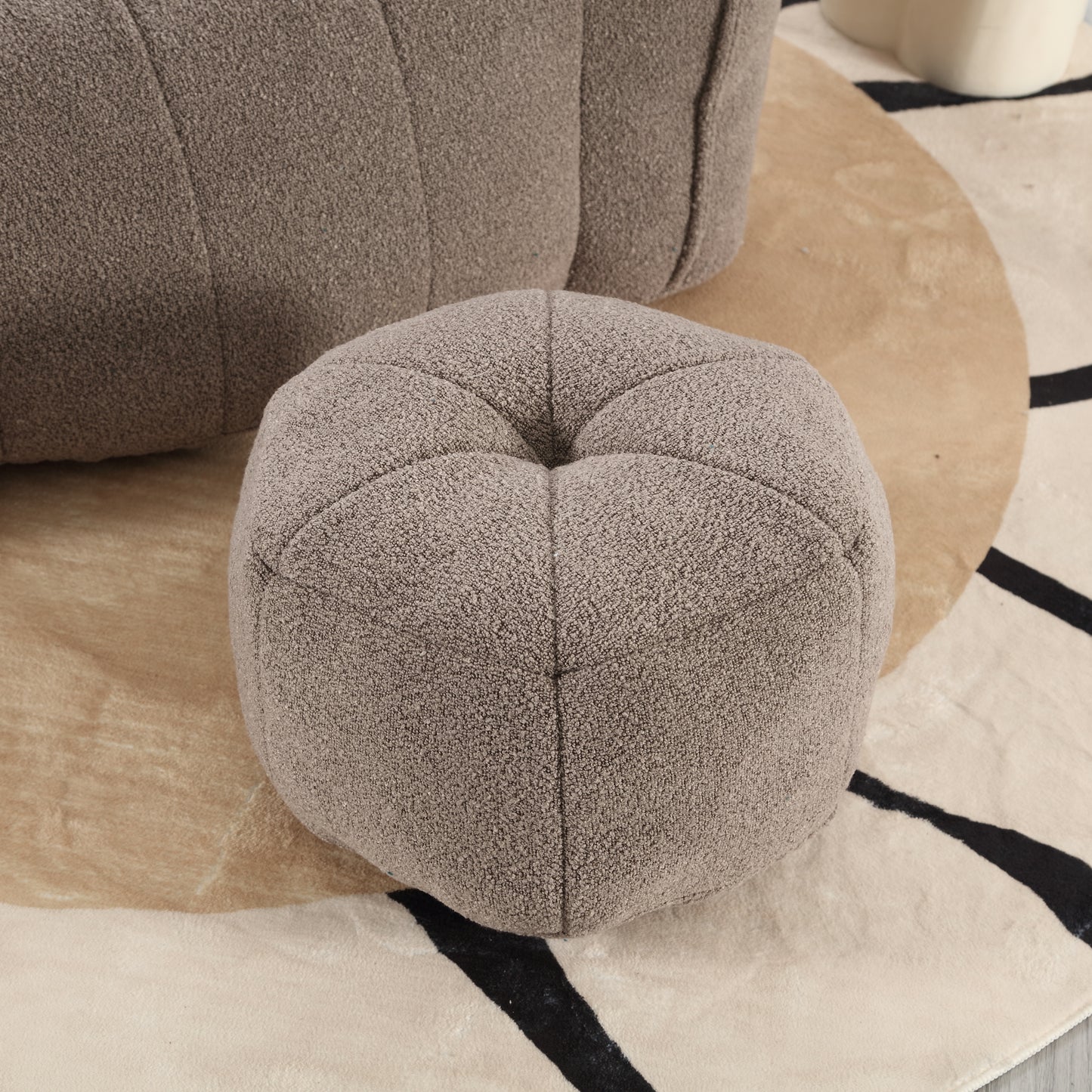 Soft Bean Bag Chair with High Resilient Foam(Chips)for living room and bedroom,Comfortable Square Lazy Sofa with Footstool