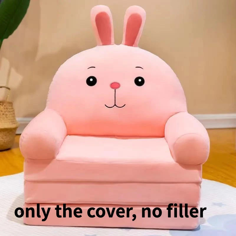 Kids Couch Children Sofa Cover Cartoon Lazy Folding Small Sofas Bed Girl Princess Baby Toddler Dual-purpose Kids Chair Furniture