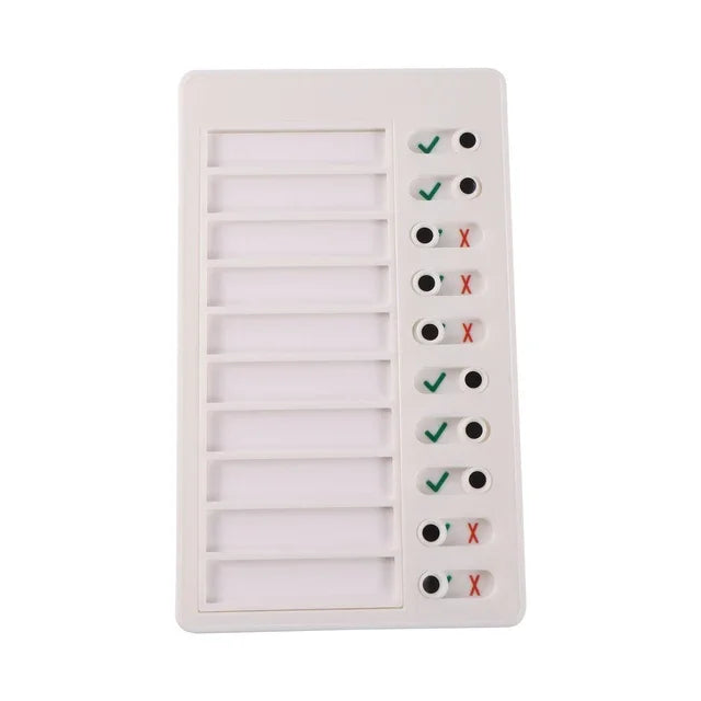 Memorandum Punch Card Device for Notes Daily Task Planning Board Portable Memo Checklist Board Elderly Child Note Board Reusable