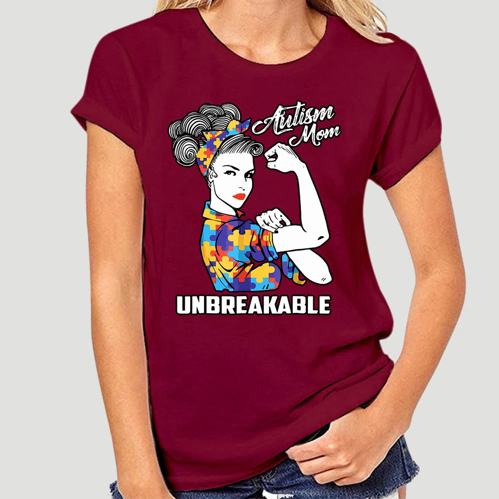 Autism Mom Unbreakable T-Shirt Autism Gift  2020 Short Sleeve Plus Size Print Men T Shirt  Army T Shirt 7027X