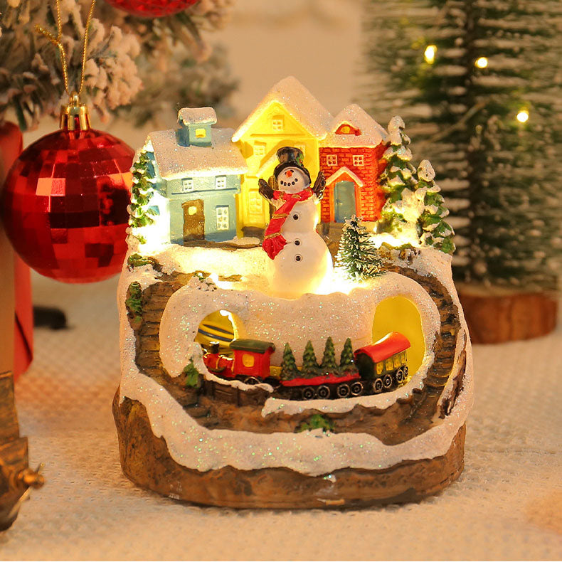 Christmas Gift New Christmas Snowman House Music Box