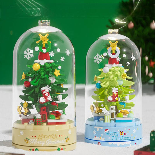 Christmas gift, Christmas tree, music box, assembled building blocks, toys