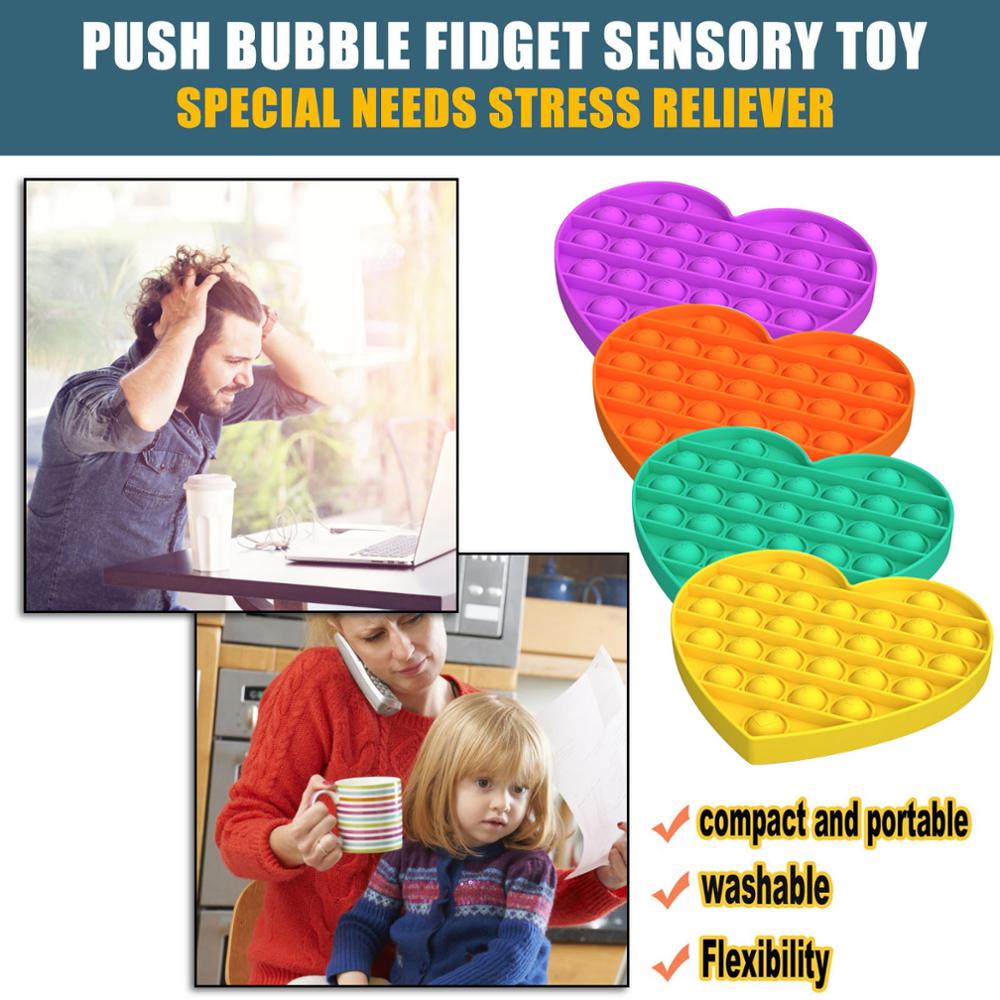 Push Pops Bubble Sensory Toy Autism Needs Squishy Stress Reliever Toys Adult Kid Funny Anti-stress Pops It Fidget Reliver Stress