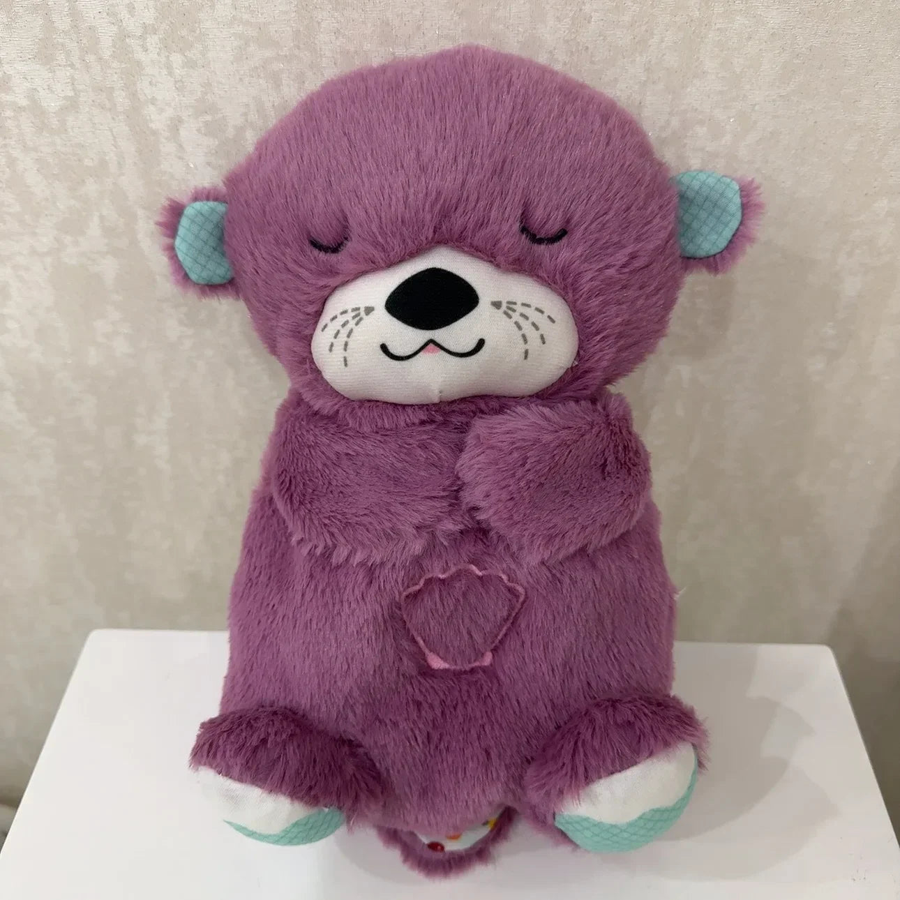 Baby Breathe Bear Soothes Baby Otter Plush Toy Children Soothing Music Sleep Companion Sound And Light Stuffed Doll Toy Gifts