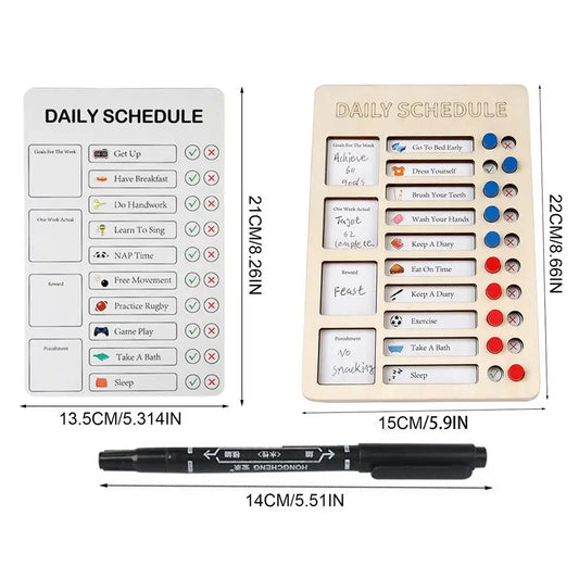 Self-Discipline Punch Cards Routine Chart Planning Boards Wooden Material Daily Checklist Board For Work Area RV Dormitory