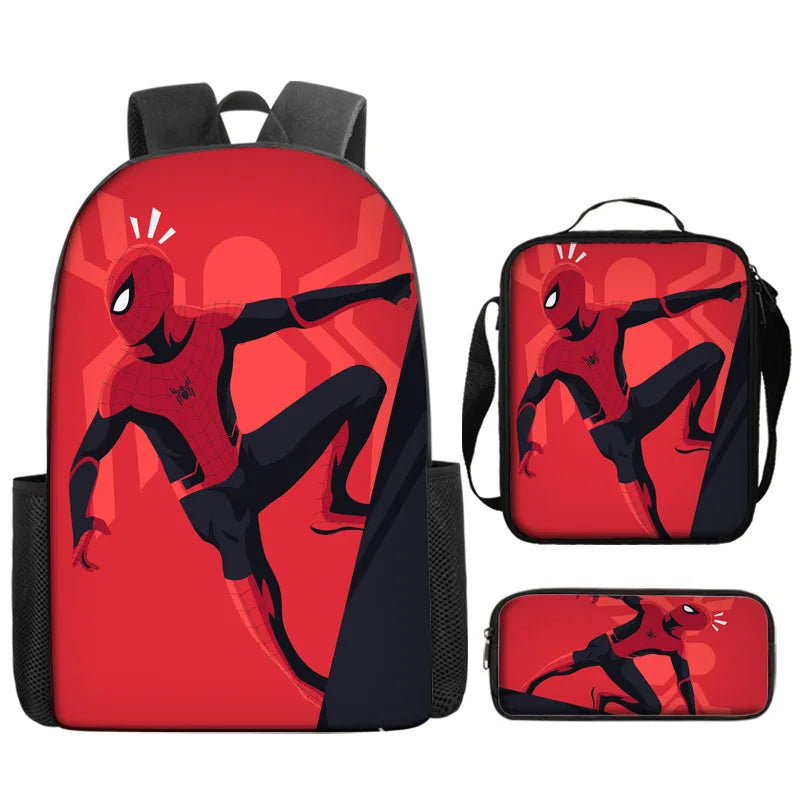 3pcs/set Kids Spiderman School Bags For Boys Girls 16inch Marvel Superhero Backpack Children Primary Book Bag Schoolbag