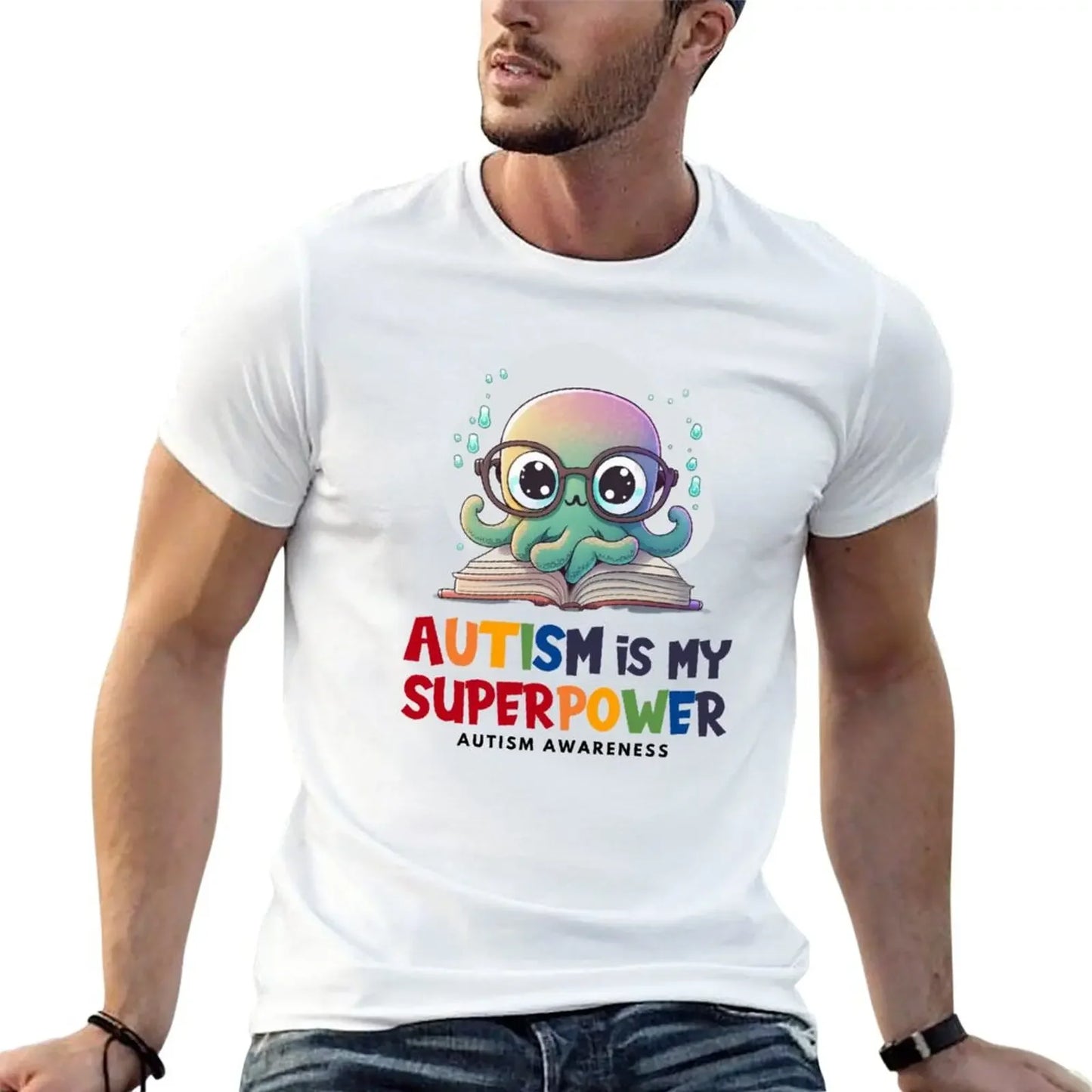 New Autism is my Superpower Disability Studies Octopus Autistic T-Shirt Tee shirt mens t shirt graphic