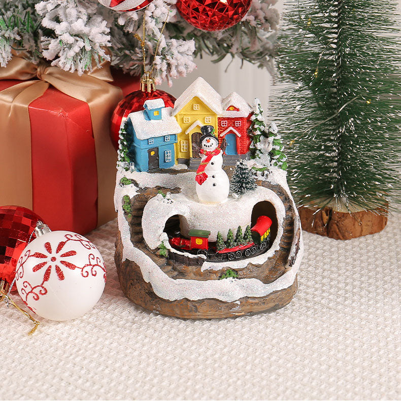 Christmas Gift New Christmas Snowman House Music Box