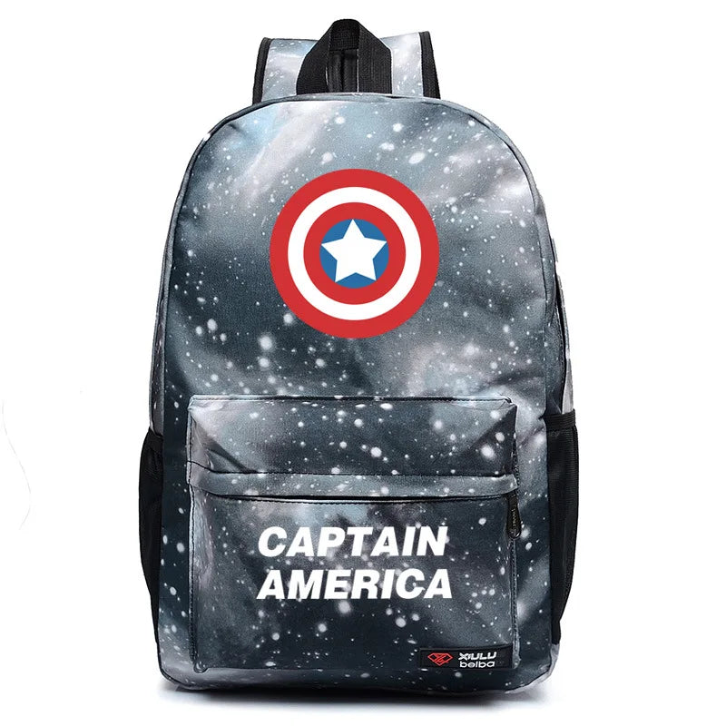 Disney Spider Man Night Light Backpack Backpack Backpack, Captain America Anime Game Peripheral Boy Cool Backpack