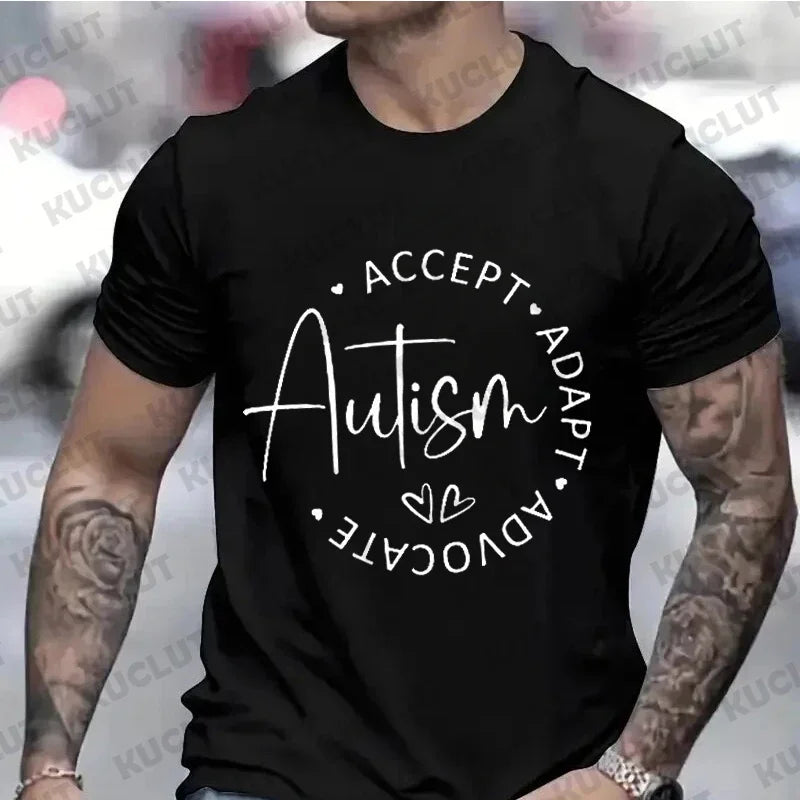 Autism Acceptance Shirt for Men Special Education Teacher Short Sleeve Tee Autism Awareness Month T-shirt Women Men Autism Tops