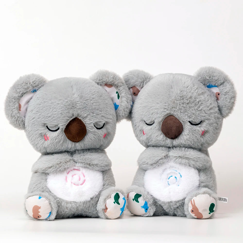 4 Modes Breathing Bear Toy Can Turn Off The Music Baby Soothing Koala Plush Doll Baby Sleep Companion Sound and Light Doll Toy