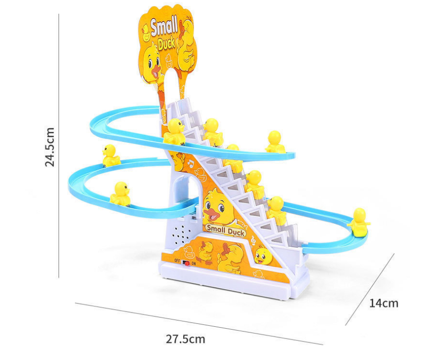 Children's Little Yellow Duck Climbing Stairs Puzzle Electric Track One Year Old Baby Toy Slide