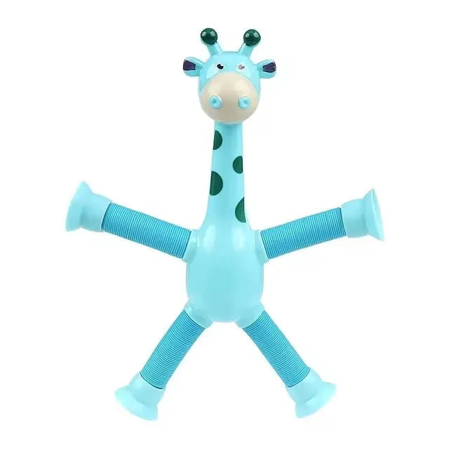 Kids Suction Cup Toys Variety Shape Stretch Tube Stress Relief Telescopic Giraffe Fidget Sensory Bellows Anti-stress Squeeze Toy