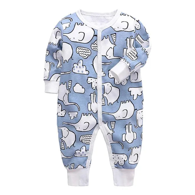 Newborn Footed Pajamas Zipper Girl and Boy Romper Long Sleeve Jumpsuit Cotton Solid White Fashion 0-24 Months Baby Clothes