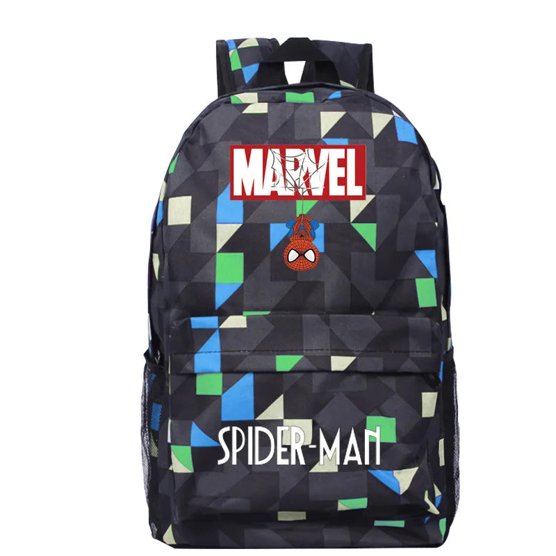 Disney Spider Man Night Light Backpack Backpack Backpack, Captain America Anime Game Peripheral Boy Cool Backpack