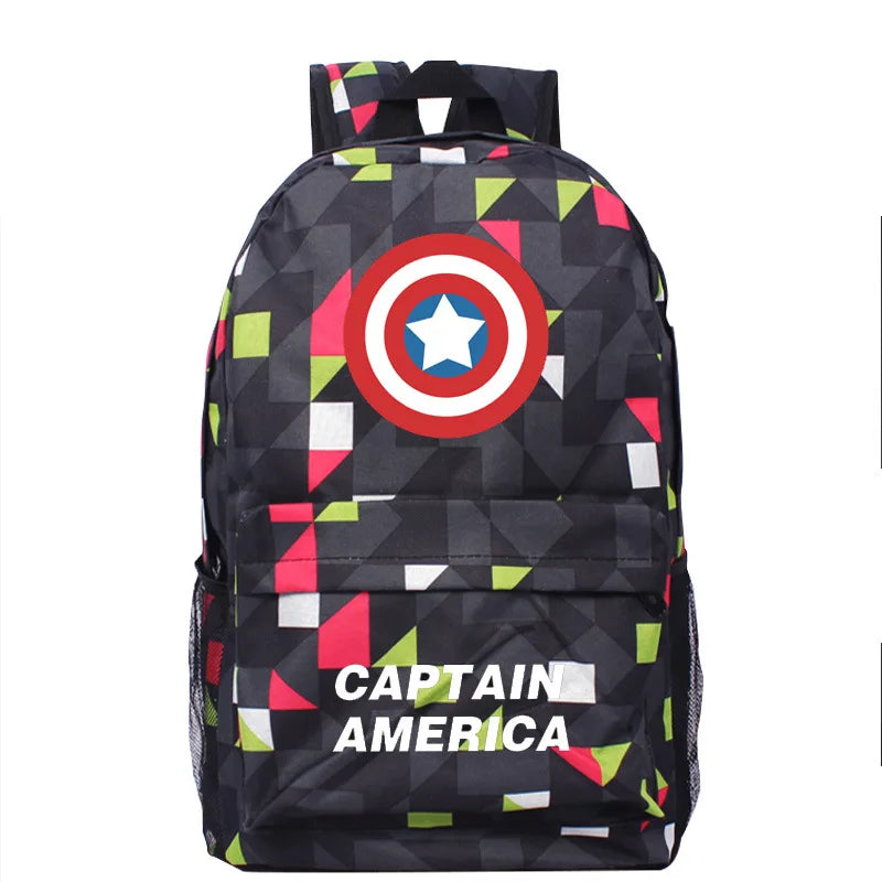 Disney Spider Man Night Light Backpack Backpack Backpack, Captain America Anime Game Peripheral Boy Cool Backpack