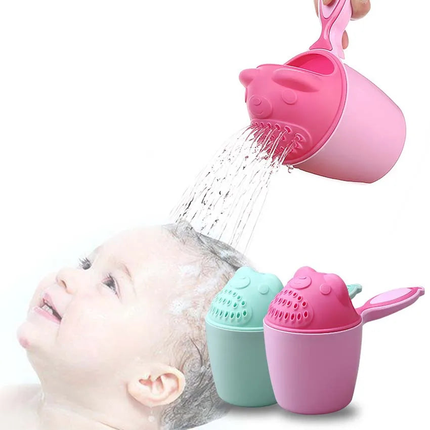 Baby Kids Cartoon Bear Bathing Cup Baby Shower Shampoo Cup Bailer Baby Shower Water Spoon Bath Wash Cup