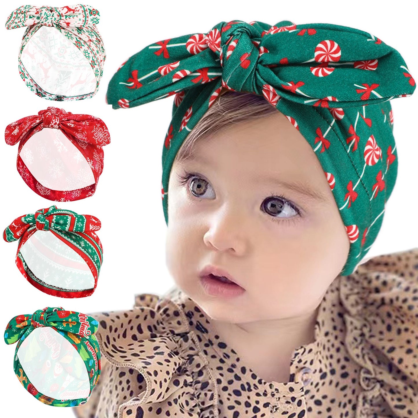 Christmas Children's Hat Amazon New Bow Baby Headband Hat European and American Baby Decorative Hat