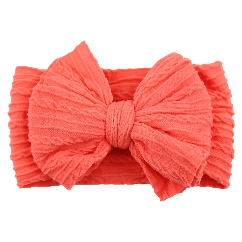 Solid Cable Bow Baby Headband for Child Nylon Layers Headwear Kids Elastic Turban Headwraps Newborn Boys Girls Hair Accessories