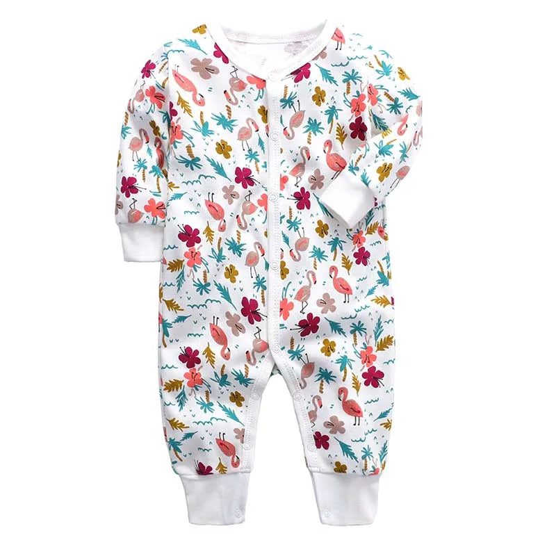 Newborn Footed Pajamas Zipper Girl and Boy Romper Long Sleeve Jumpsuit Cotton Solid White Fashion 0-24 Months Baby Clothes