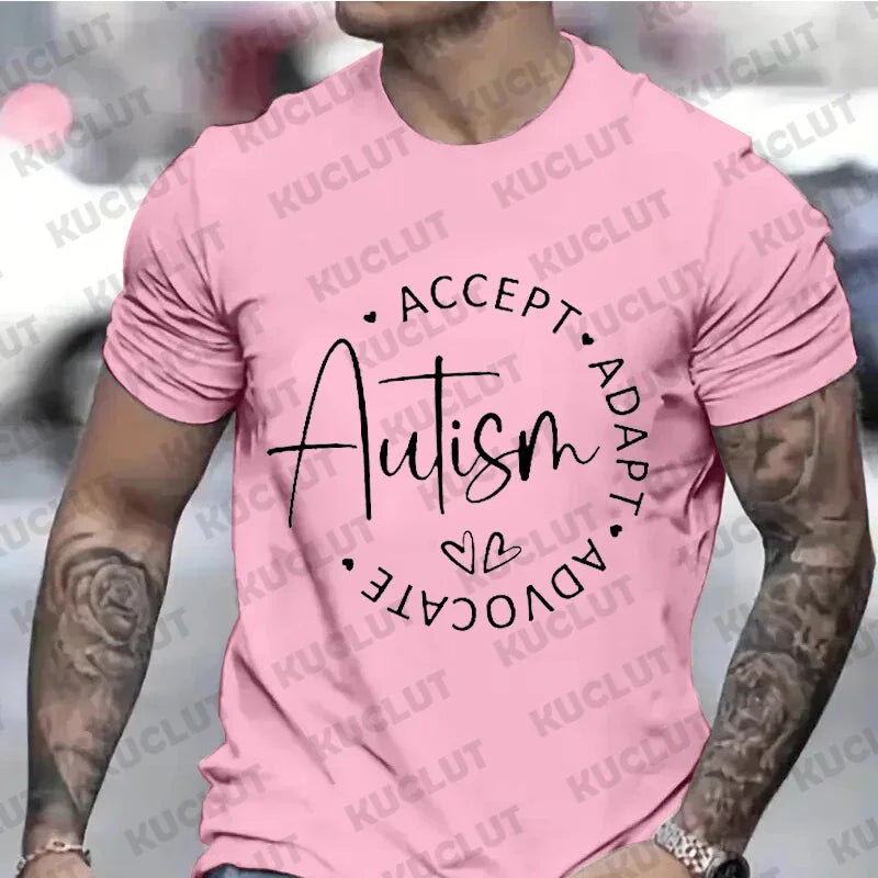 Autism Acceptance Shirt for Men Special Education Teacher Short Sleeve Tee Autism Awareness Month T-shirt Women Men Autism Tops