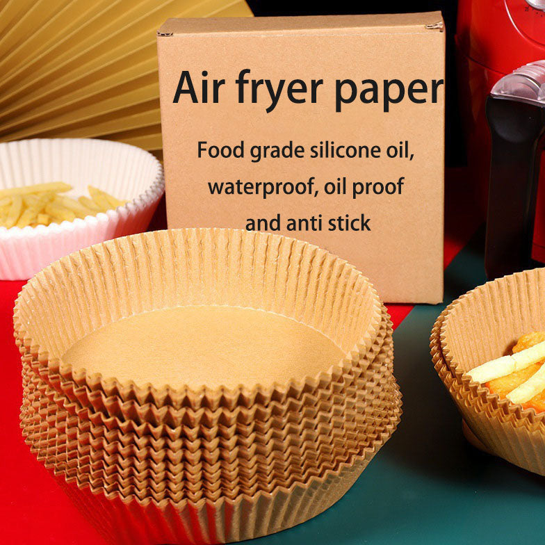 Air Fryer Special Paper Oil-Absorbing Paper Tray Oil-Proof Non-Stick Round High Temperature Resistant Paper Baking Pad Paper