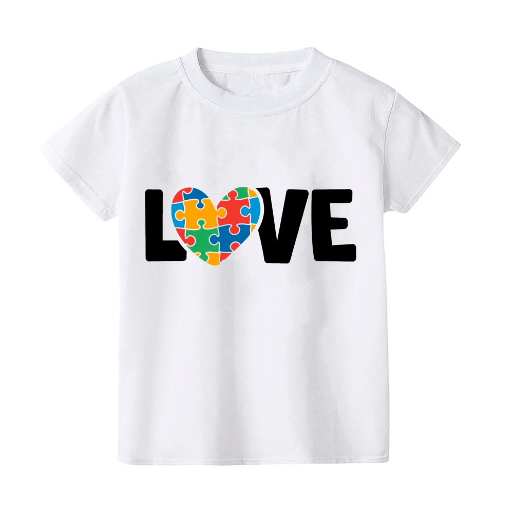 Autism Awareness Kids Shirt Love Needs No Words Print Child T Shirt Boy Girl Clothes Autism Toddler Shirt Autism Support Tee