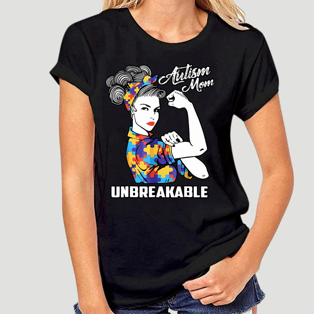 Autism Mom Unbreakable T-Shirt Autism Gift  2020 Short Sleeve Plus Size Print Men T Shirt  Army T Shirt 7027X