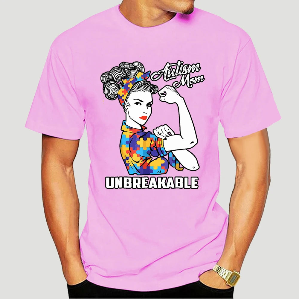 Autism Mom Unbreakable T-Shirt Autism Gift  2020 Short Sleeve Plus Size Print Men T Shirt  Army T Shirt 7027X